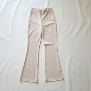 H&M Cream High-Waisted Flare Pants - Size XS